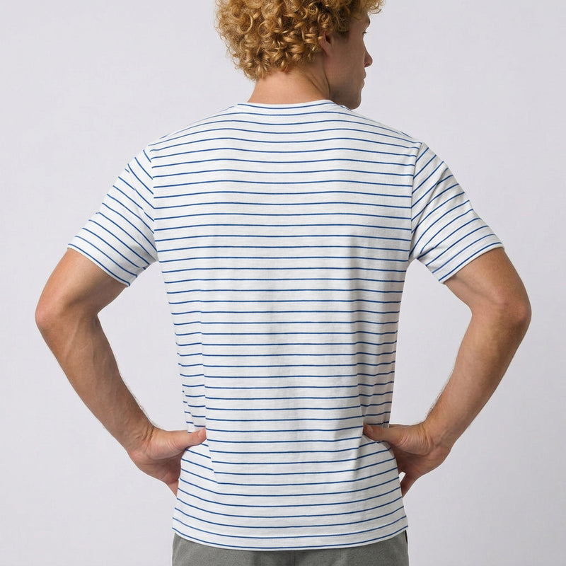 Camiseta Linho Casual Listrada