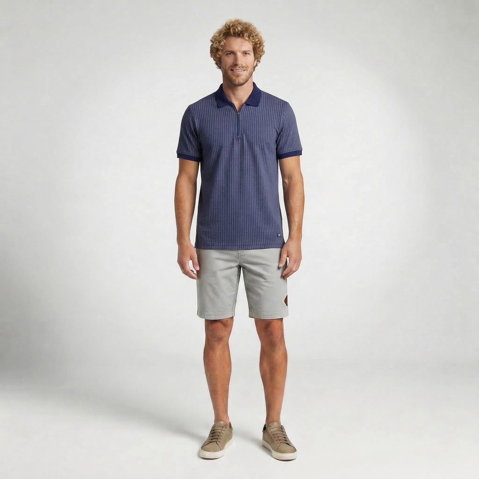 Polo Masculina com Zíper KNK