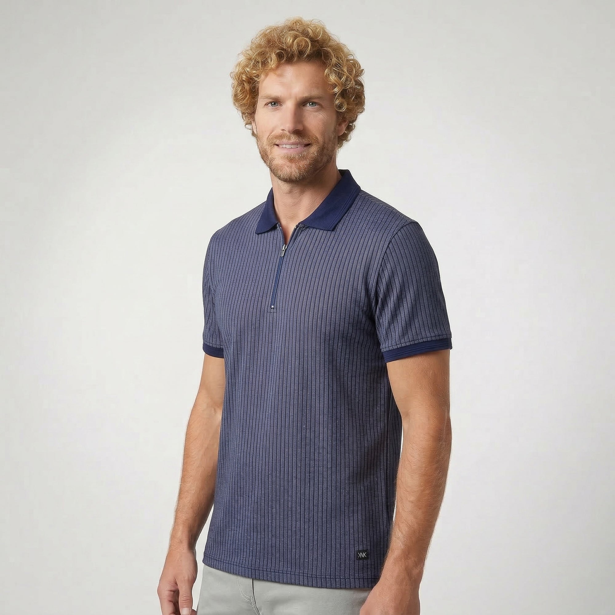 Polo Masculina com Zíper KNK
