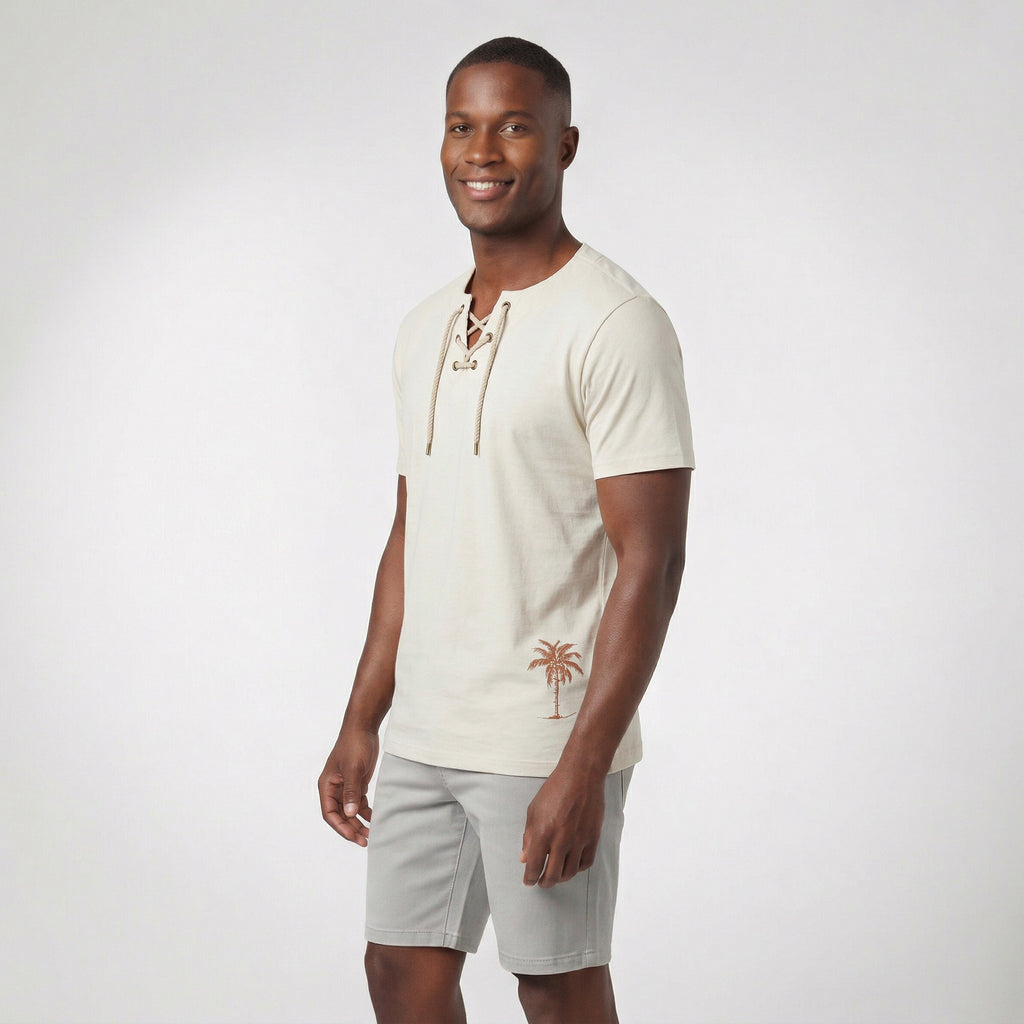 Bata Casual de Algodão com 6 Ilhós