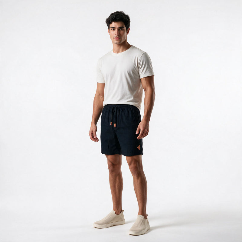 Short Linho Casual com Elástico – Preto