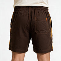 Short Elástico Casual com Linho – Marrom