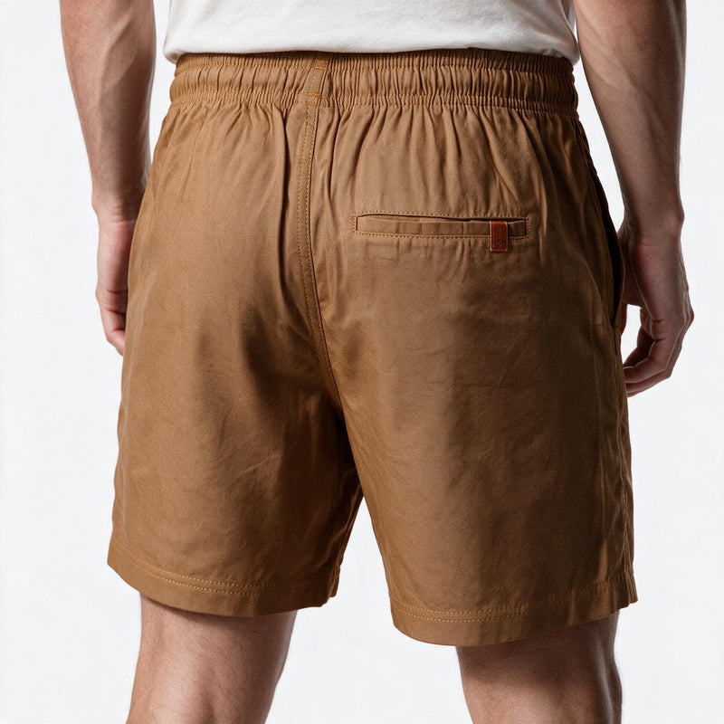 Short Linho Casual com Elástico – Marrom Claro