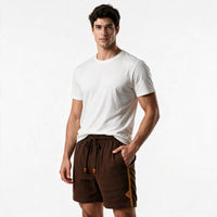 Short Elástico Casual com Linho – Marrom