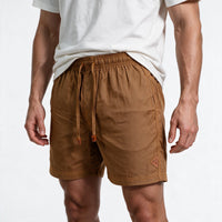 Short Linho Casual com Elástico – Marrom Claro