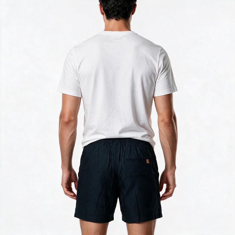 Short Linho Casual com Elástico – Preto
