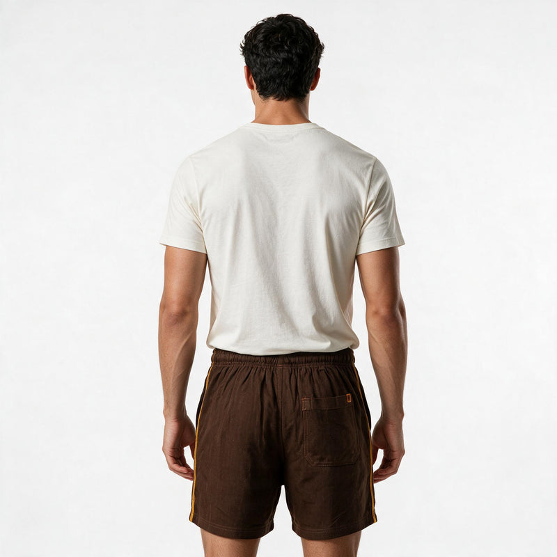Short Elástico Casual com Linho – Marrom