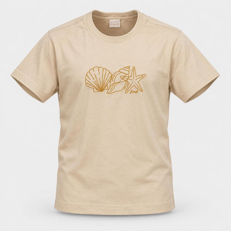 Camiseta Bordado Conchas